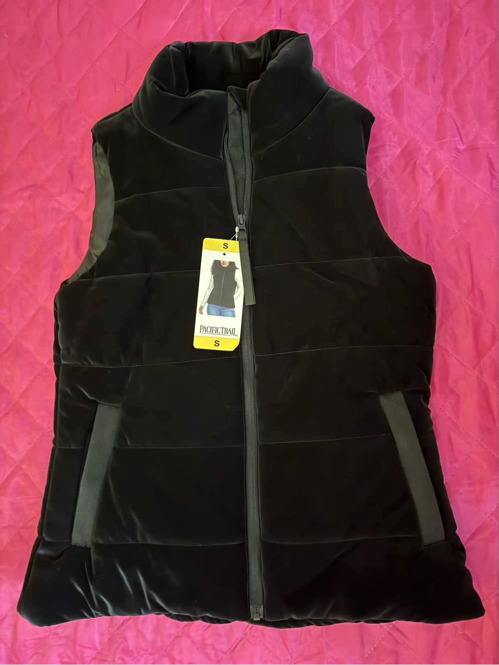 Forcast Black Velvet-Look Jacket with Satin Lining